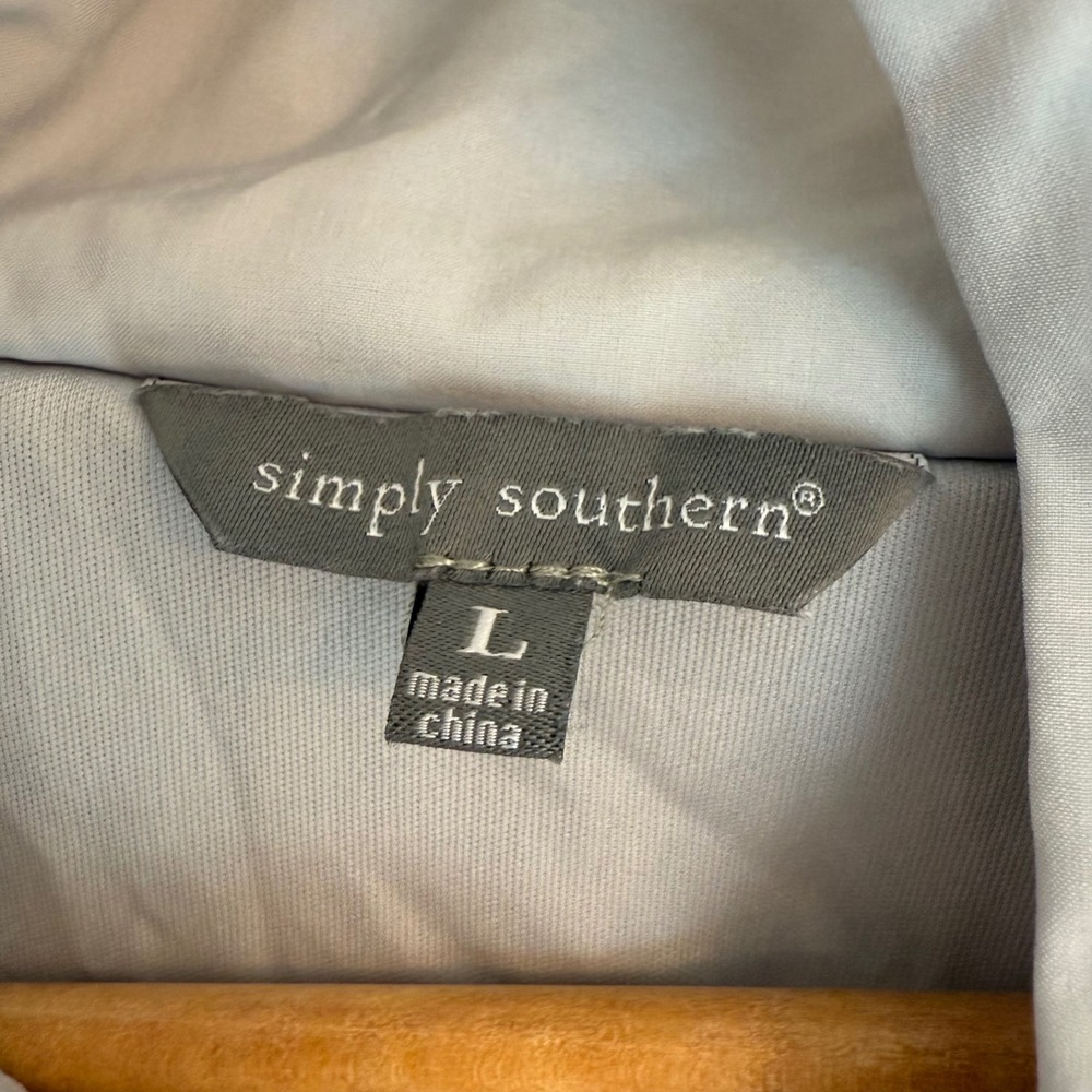 Simply Southern Colorblock Pullover Anorak Jacket Women's Size L Light Gray - Picture 5 of 8